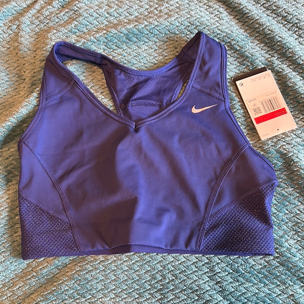 Nike Blue Sports Bra with Racerback Design